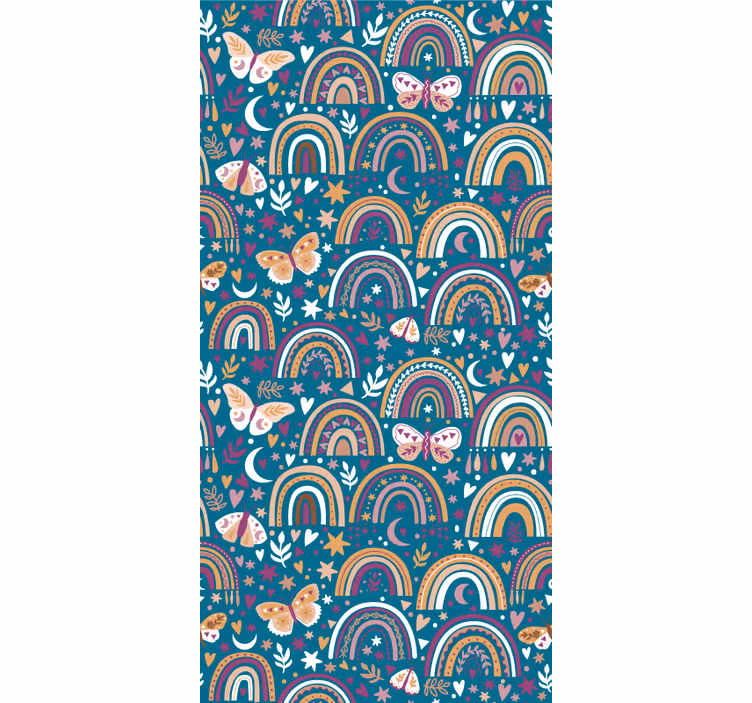 Cortina roller infantil arcoiris y mariposas de colores - TenVinilo