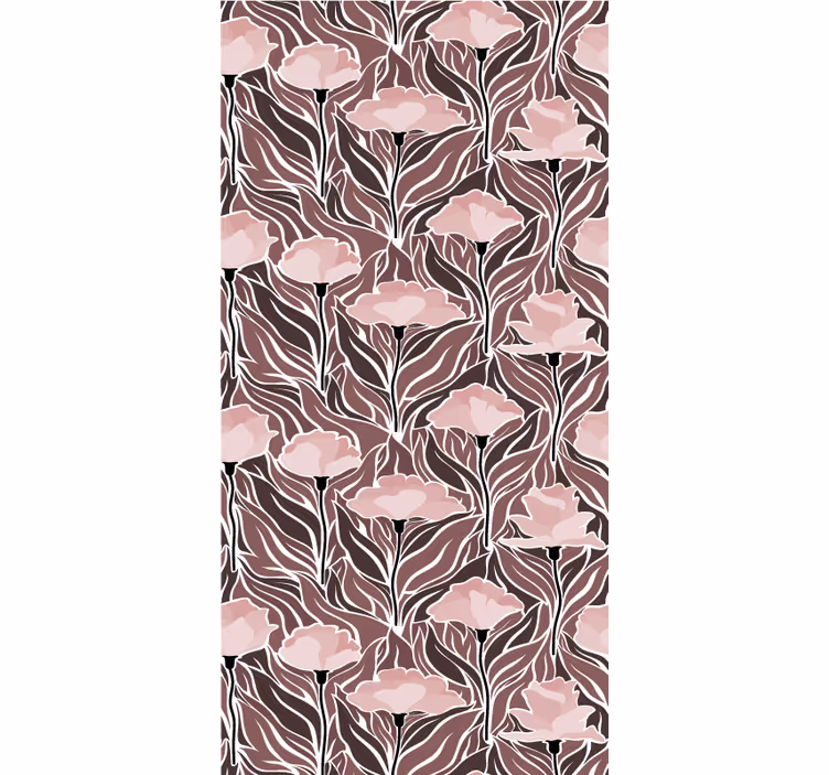 Cortina roller floral elegantes patrones beige - TenVinilo