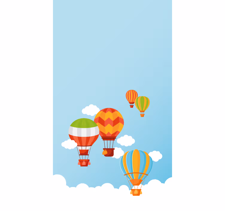 Cortina roller infantil globos aerostáticos de colores - TenVinilo