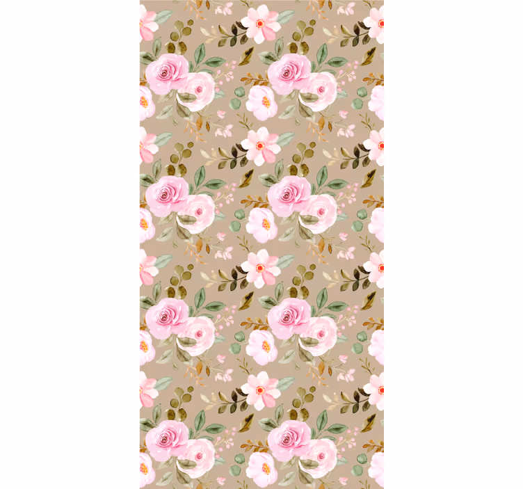 Cortina roller floral patrones florales rosas - TenVinilo