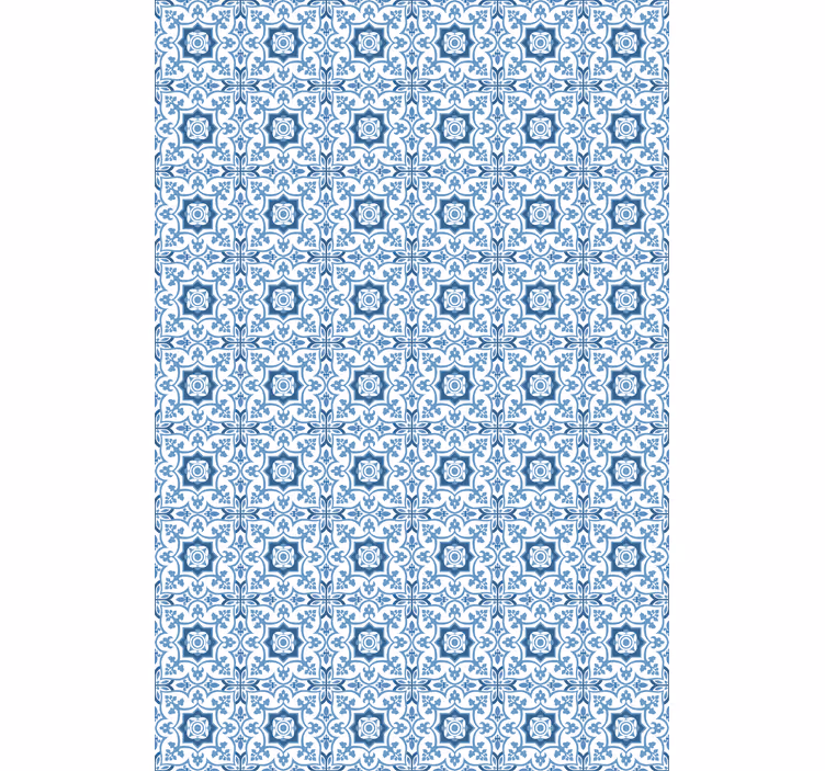Cortina roller baño mosaicos azules complejos - TenVinilo