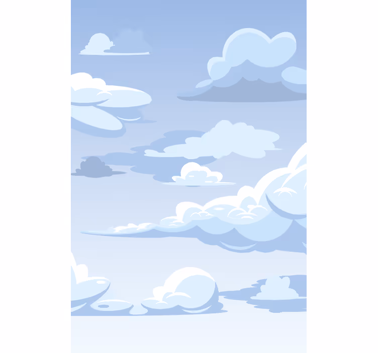 Estor nubes Dibujo de cielo de estilo de dibujos animados - TenVinilo