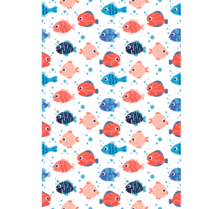 Cortina roller animales patrón de peces de colores - TenVinilo