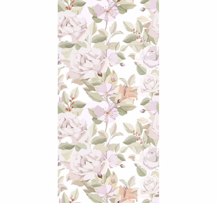 Cortina roller elegante motivo floral beige - TenVinilo