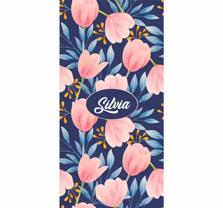 Cortina roller flores diseño floral rosa - TenVinilo