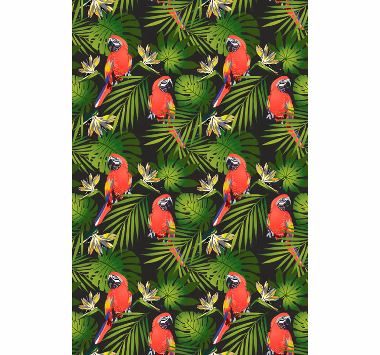 Cortina roller animales loros tropicales coloridos - TenVinilo