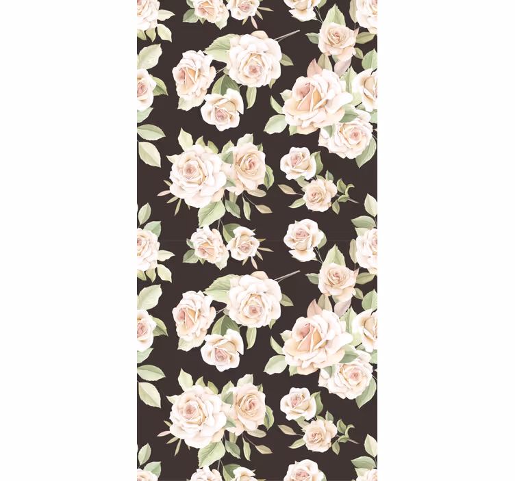 Cortina roller floral elegante tema de rosas - TenVinilo