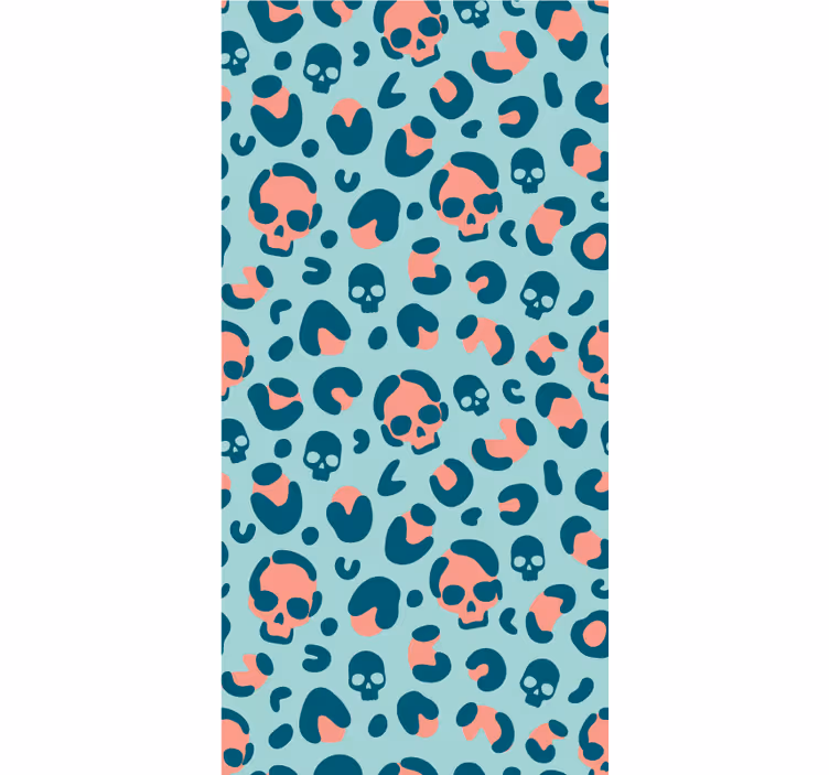 Cortina roller divertida calaveras en print de leopardo - TenVinilo