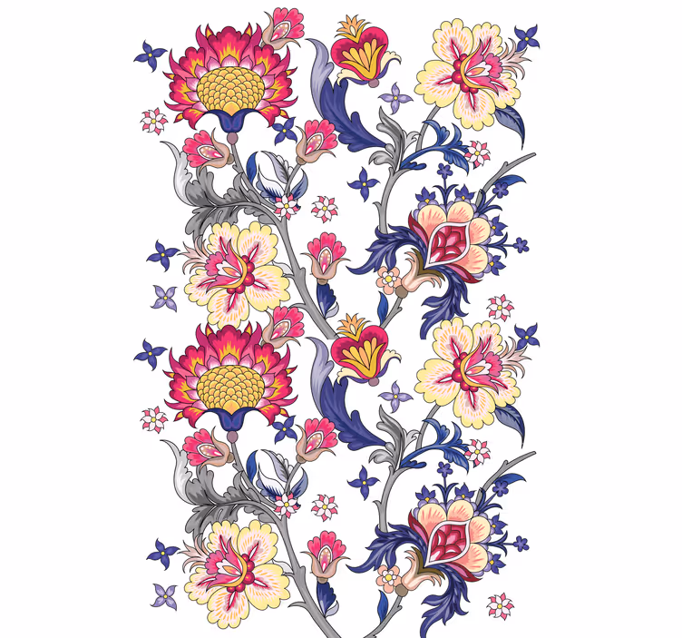 Cortina roller floral arreglo floral vibrante - TenVinilo