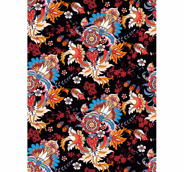 Cortina roller floral motivo floral vibrante - TenVinilo