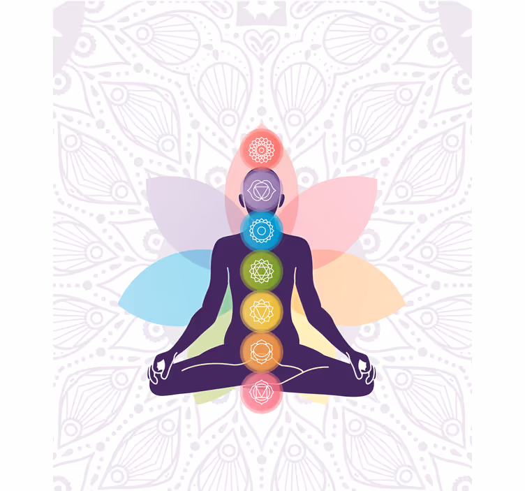 Estor moderno Los símbolos de los siete chakras - TenVinilo