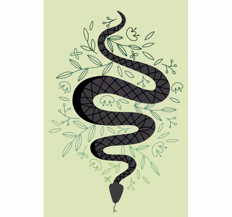 Cortina roller animales serpiente con hojas - TenVinilo