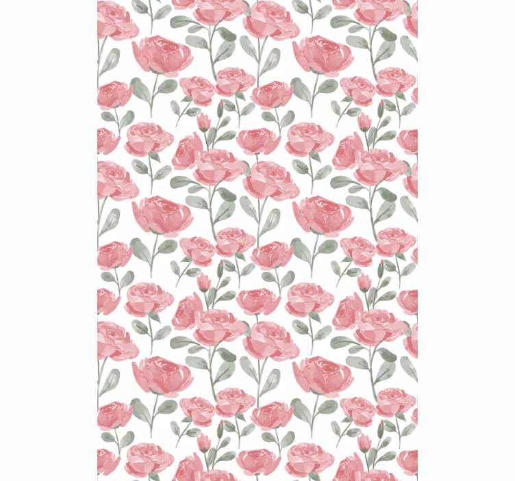 Cortina roller flores rosas de acuarela - TenVinilo