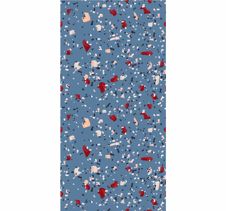 Cortina roller textura terrazo geométrico azul - TenVinilo