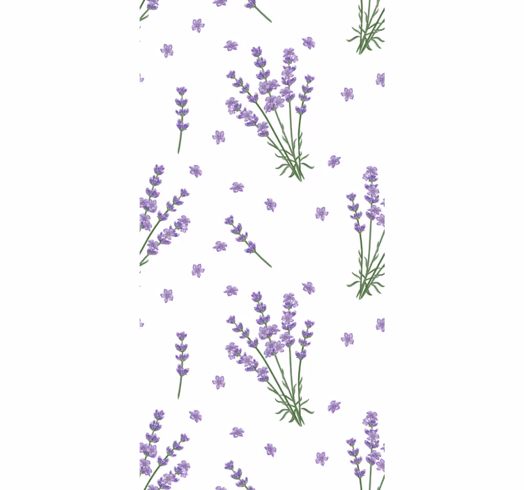 Cortina roller flores patrón floral lavanda - TenVinilo