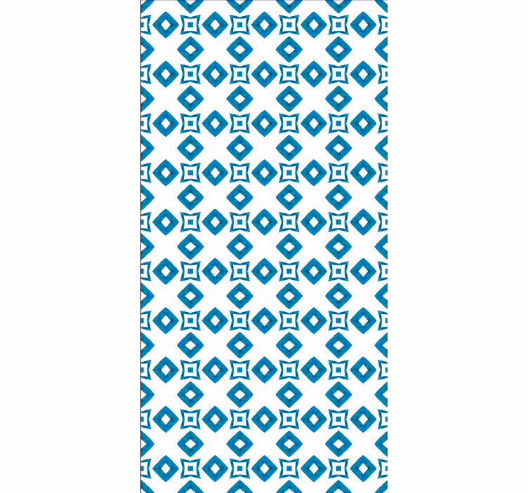 Cortina roller cocina patrón geométrico azul - TenVinilo