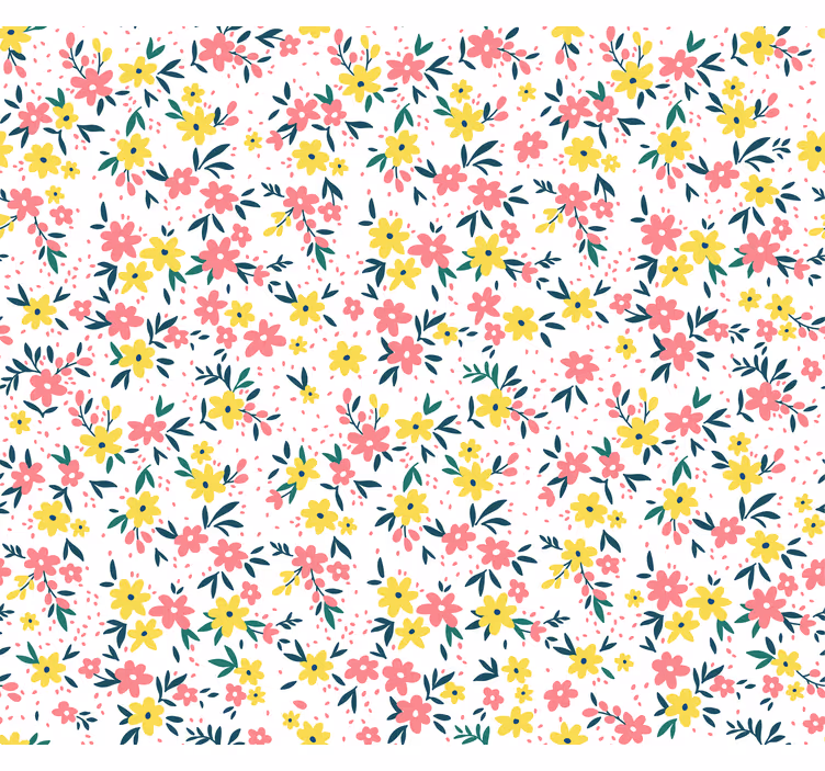 Estor floral Estampado floral 'ifuru' blanco - TenVinilo