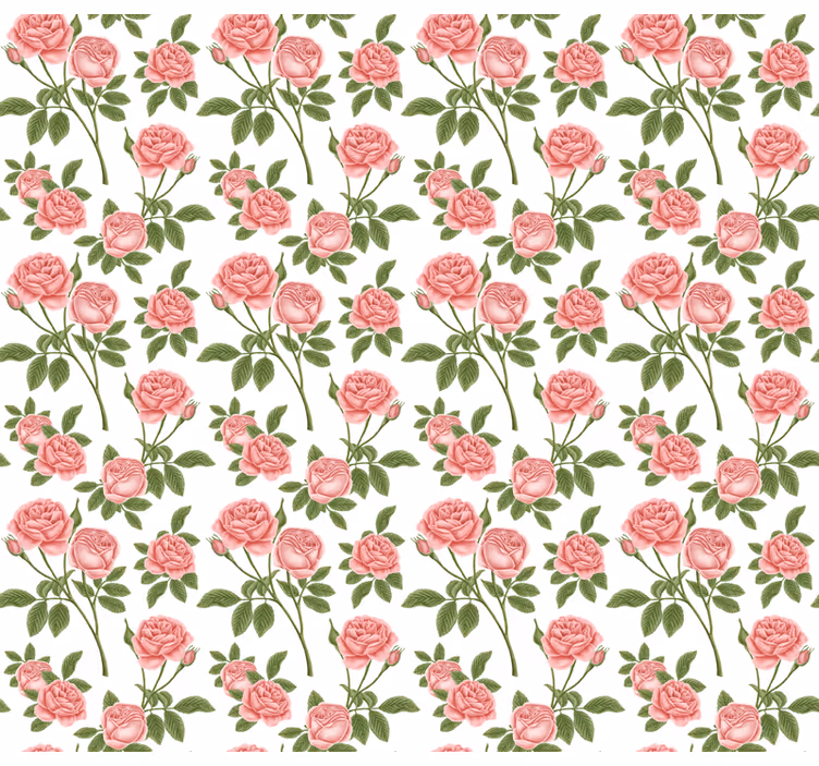 Cortina roller flores hermoso patrón de rosas - TenVinilo