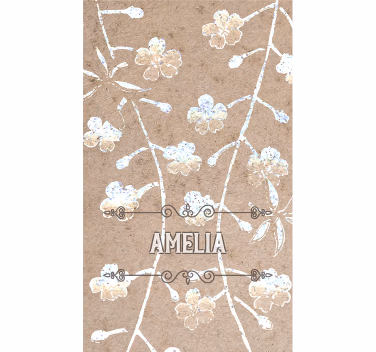 Cortina roller habitación matrimonio diseño floral beige - TenVinilo