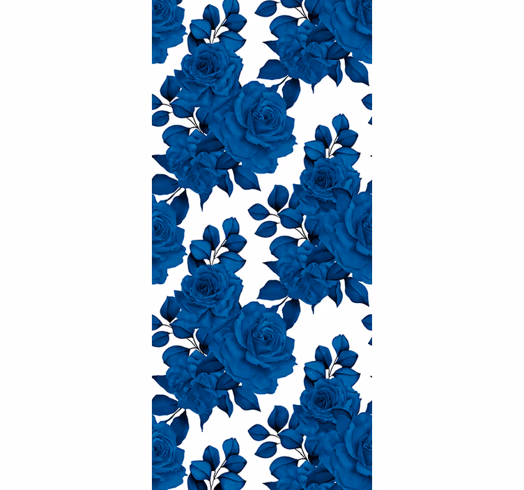 Cortina roller flores motivo de flor azul - TenVinilo