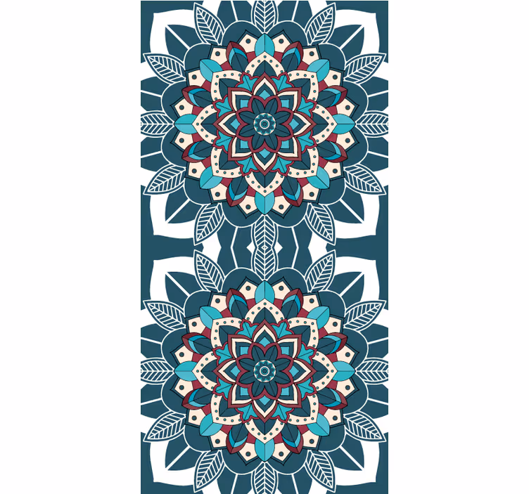 Cortina roller textura elegantes azulejos azules - TenVinilo