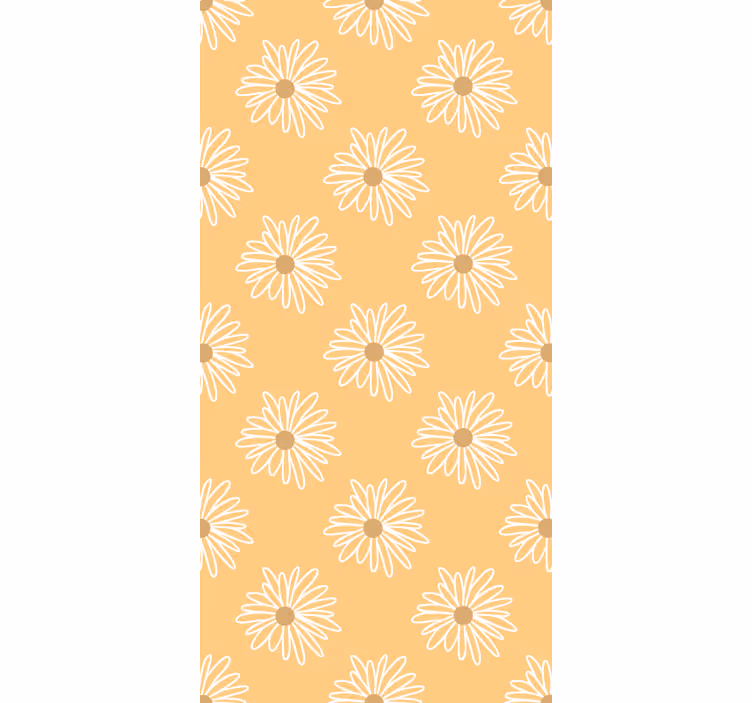 Cortina roller floral diseño de margarita amarilla - TenVinilo