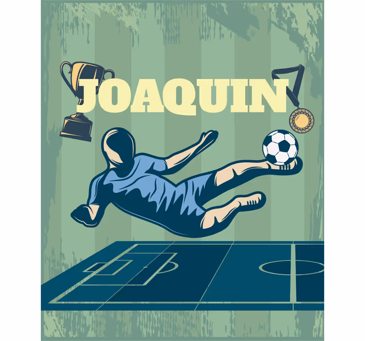 Estor de fútbol personalizable verde y azul - TenVinilo