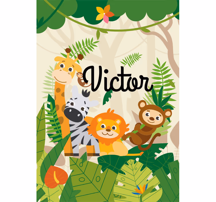 Estor infantil animales de la selva personalizados - TenVinilo