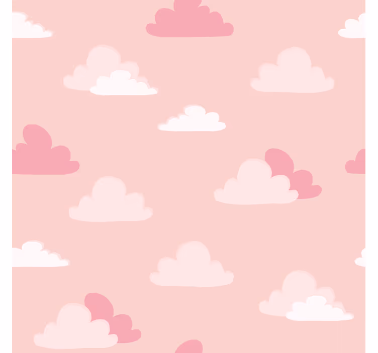 Cortina roller nubes patrón rosa y blanco - TenVinilo
