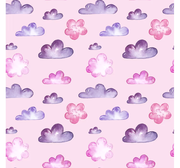 Cortina roller nubes patrón rosa - TenVinilo