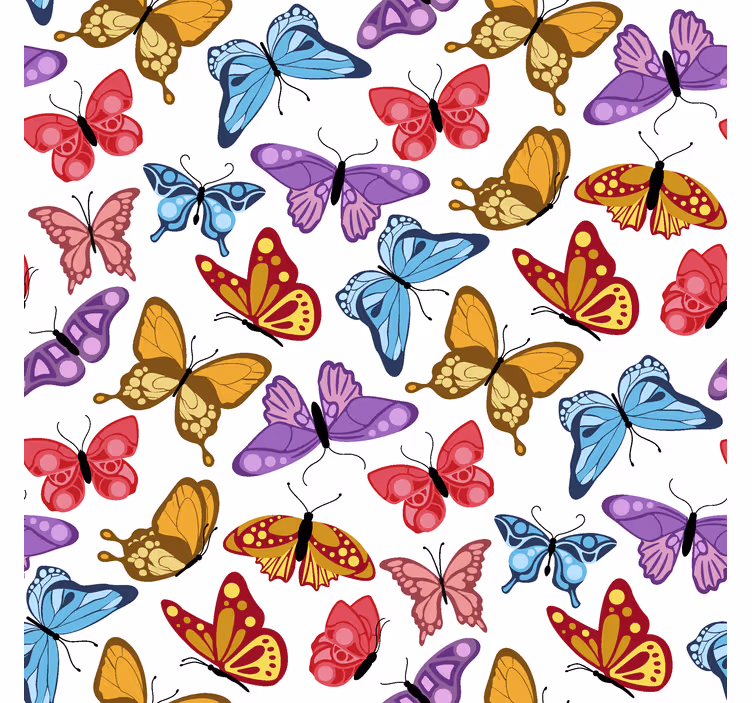 Cortina roller mariposas diseño colorido - TenVinilo