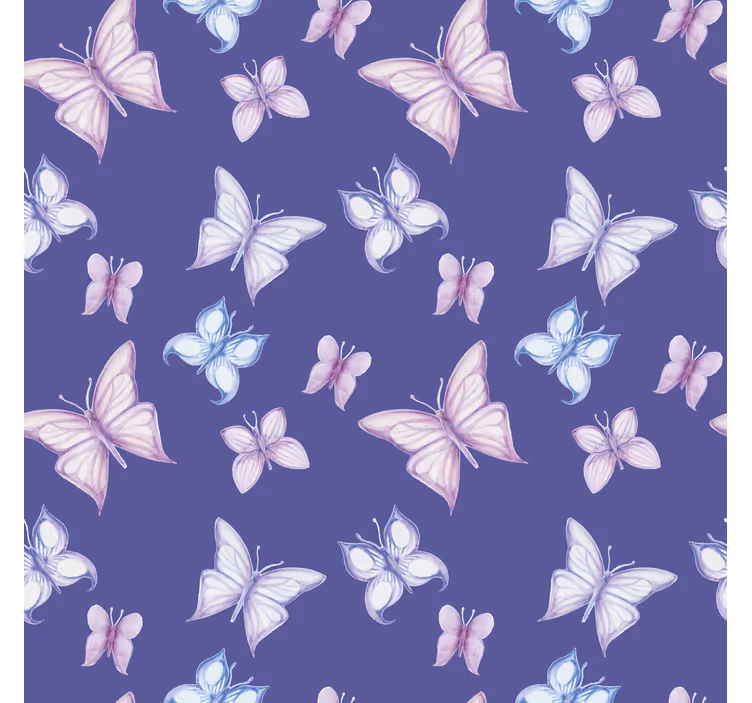 Cortina roller mariposas fondo morado - TenVinilo