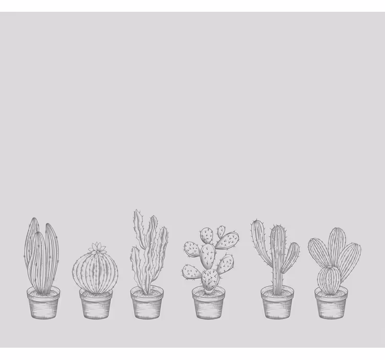 Cortina roller cactus tonos grises - TenVinilo