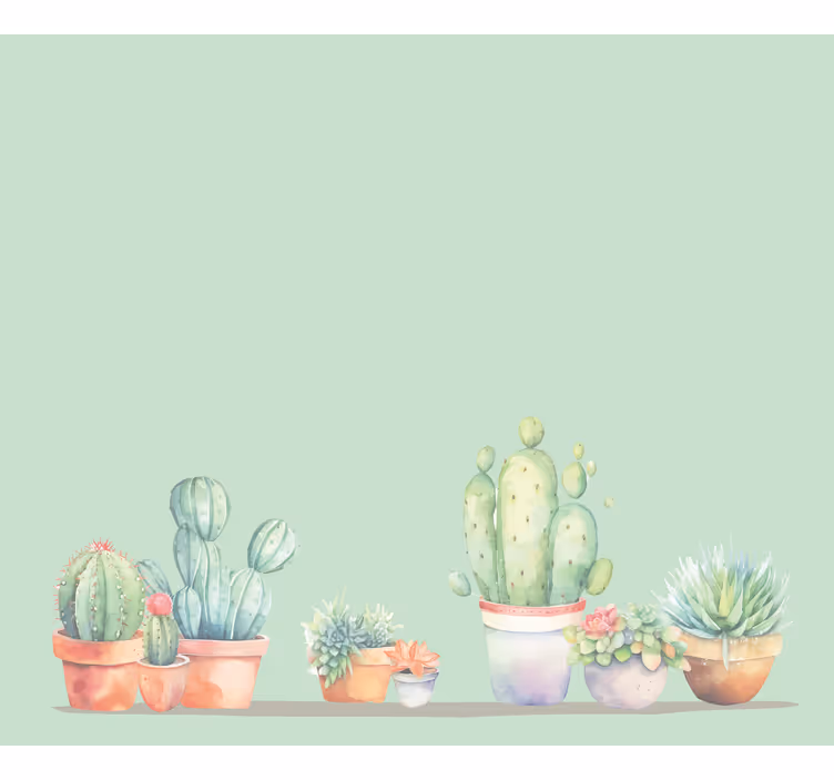 Cortina roller cactus estilo minimalista - TenVinilo