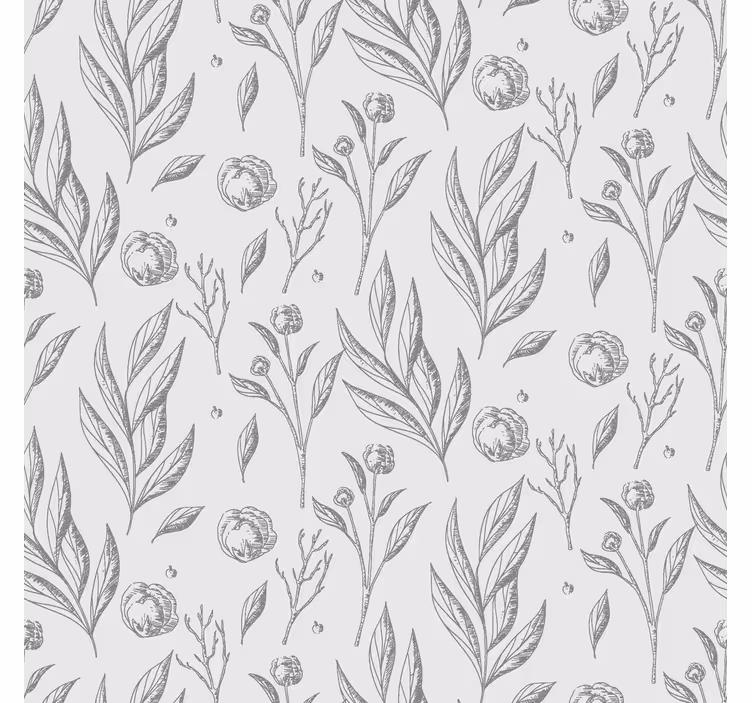 Cortina roller nórdico estampado de flores gris - TenVinilo