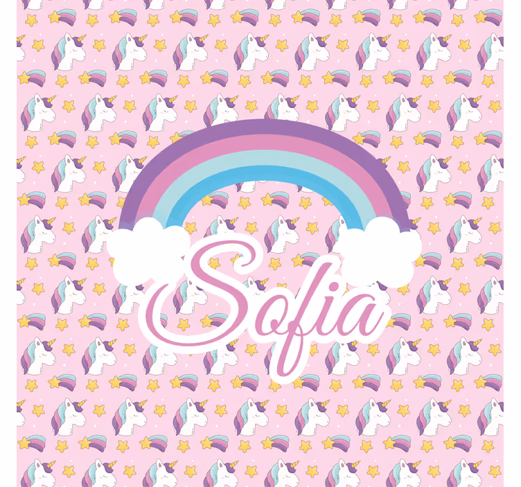 Cortina roller personalizable patrón de unicornios - TenVinilo