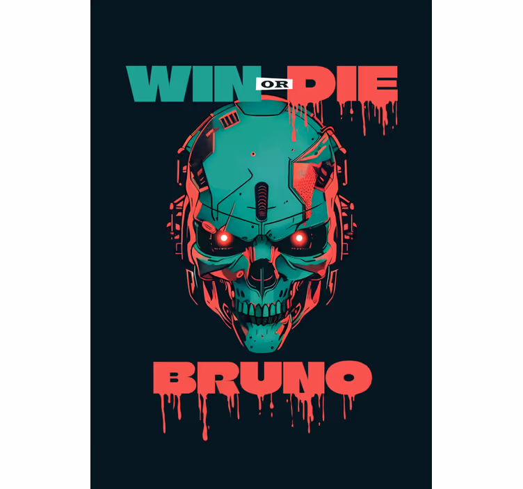 Cortina roller geek calavera cibernética con nombre - TenVinilo