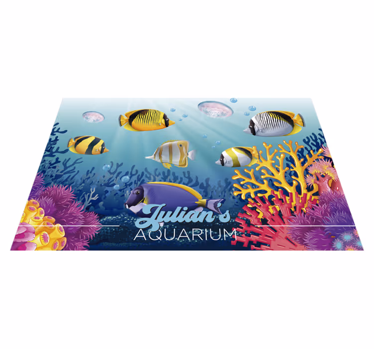 Mantel individual acuífero de peces con nombre - TenVinilo