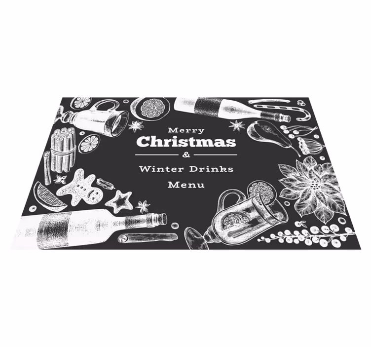 Mantel individual navideño carta de bebidas festivas - TenVinilo