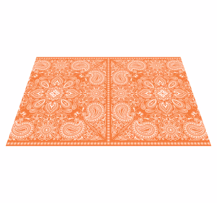 Mantel individual imitación patrón naranja intrincado - TenVinilo