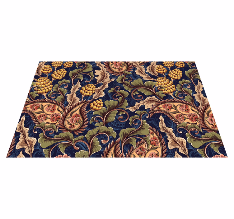Mantel individual patrón floral estilo retro - TenVinilo