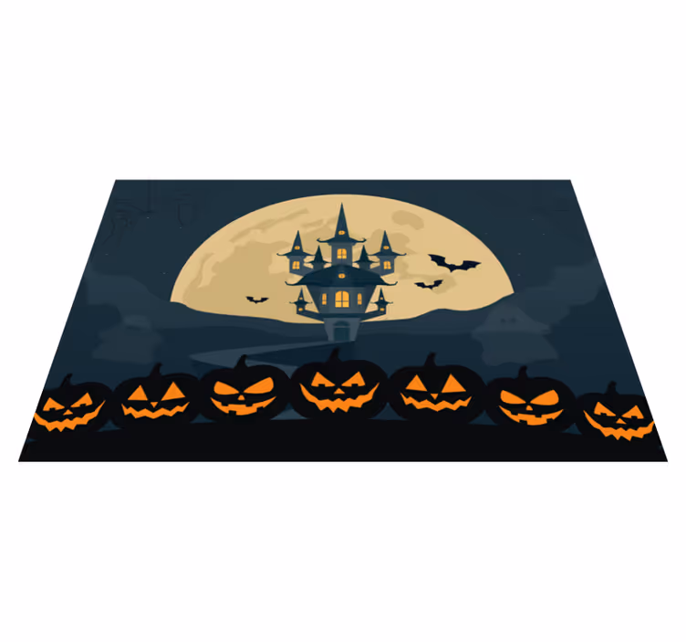 Individual mesa halloween escena de castillo embrujado - TenVinilo