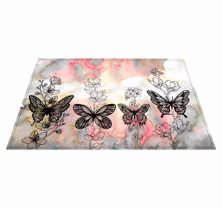Mantel individual de mariposas estilo artístico - TenVinilo