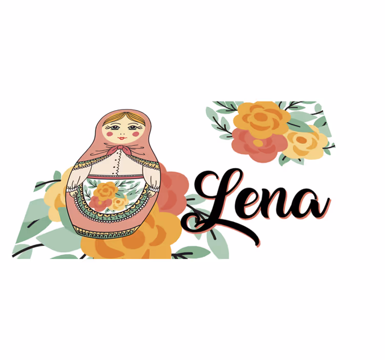 Individual mesa personalizable ilustración de matrioshka - TenVinilo