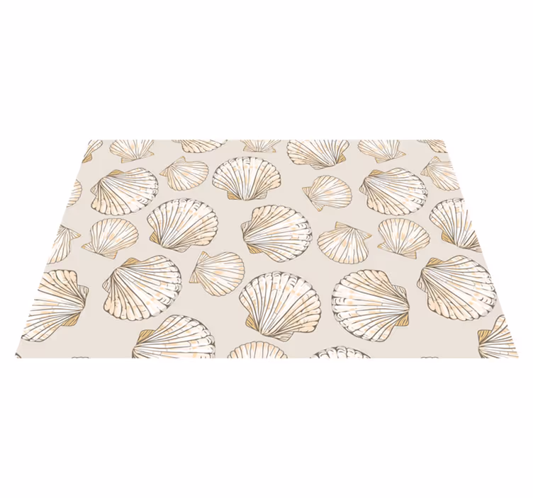 Mantel individual imitación con patrón de conchas - TenVinilo