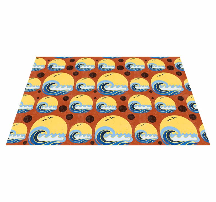 Individual mesa moderno patrón de ondas estilizadas - TenVinilo