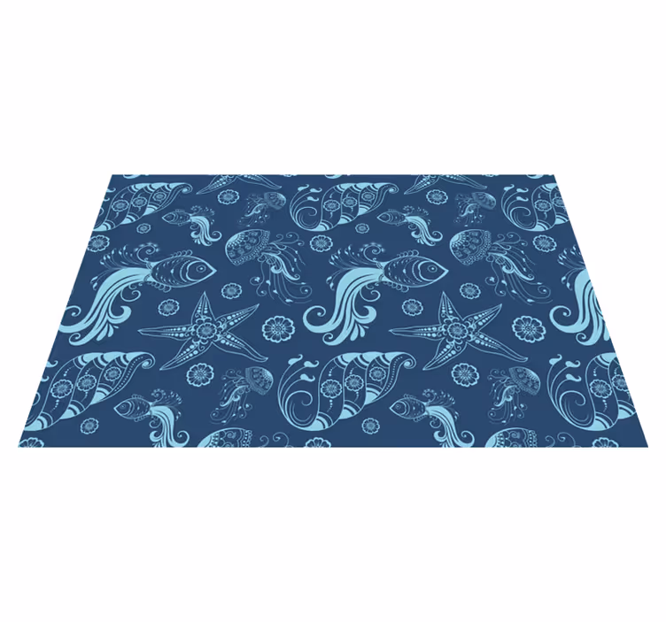Mantel individual rectangular Animales oceánicos ornamentales - TenVinilo