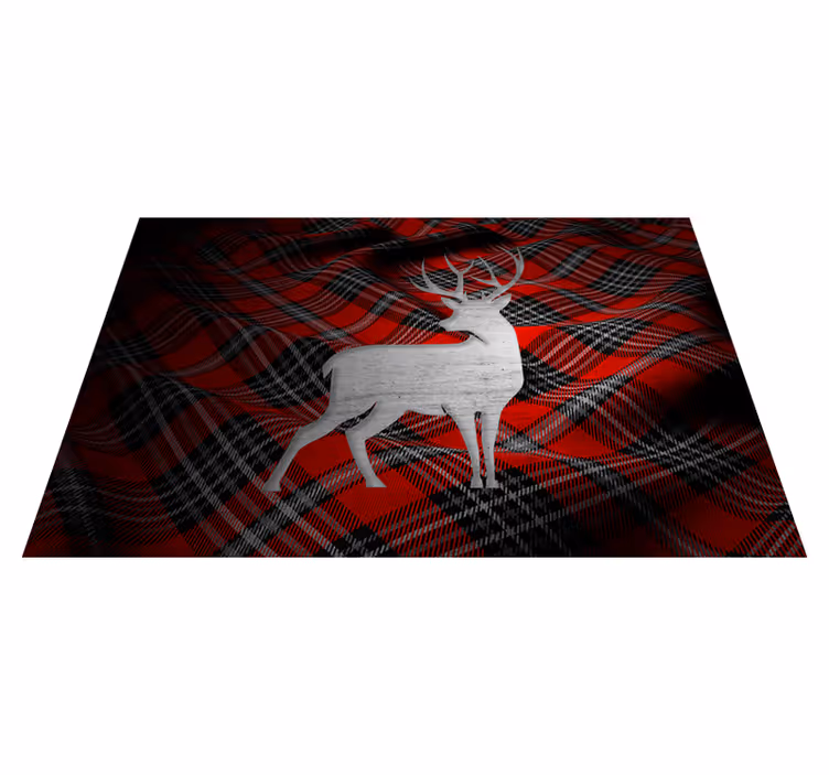 Mantel individual navideño cuadrillé rojo estiloso - TenVinilo