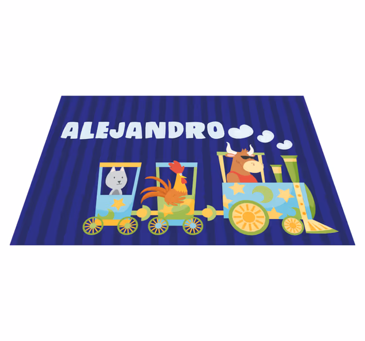Individual mesa infantil animales del tren colorido - TenVinilo