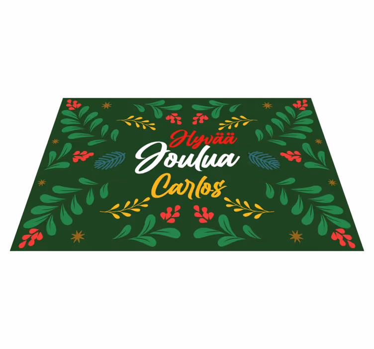 Mantel individual navideño con diseño de vegetación festiva - TenVinilo
